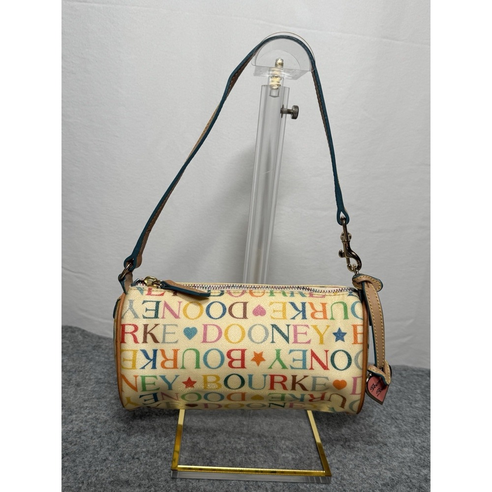 Dooney And Bourke Y2K Vintage Rainbow Barrel Bag Ivory Clean